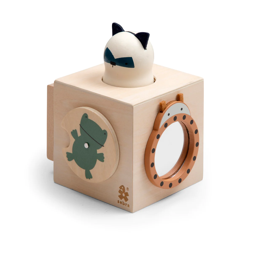 Sebra Woodland, Wooden activity cube 15cm*11cm*13cm