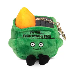 Punchkins "I'm Fine...Everything's Fine" Dumpster Fire Plush Bag Charm